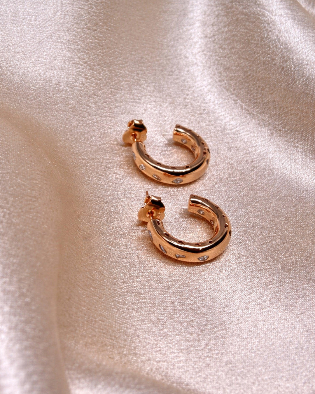 Semolina 925 Silver Rose Gold Hoop Earrings