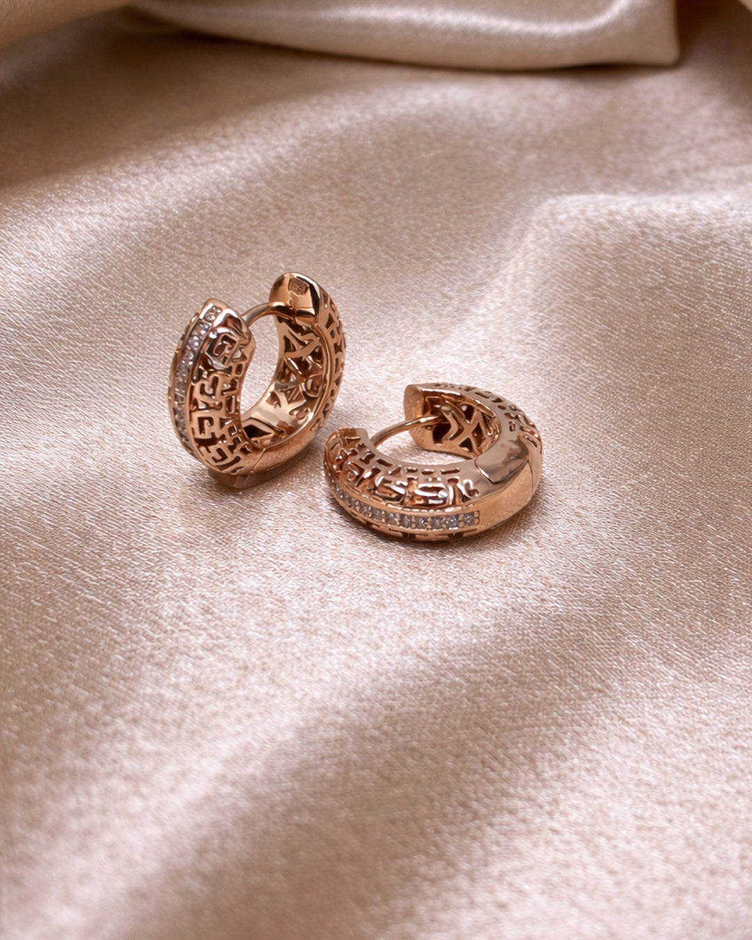 Synapse 925 Silver Rose Gold Hoop Earrings