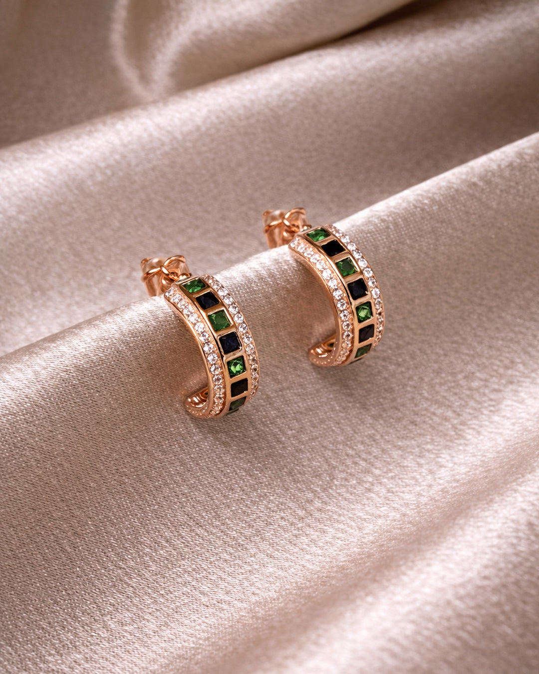 Tatva 925 Silver Rose Gold Hoop Earrings