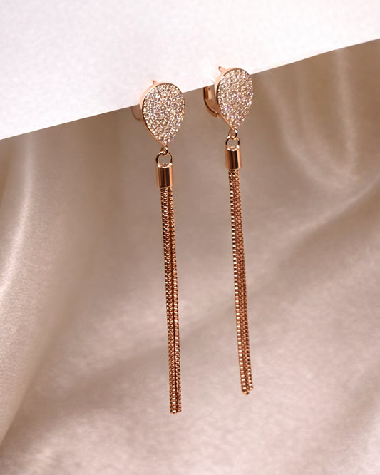 Ala Roots 925 Silver Rose Gold Dangle Earrings