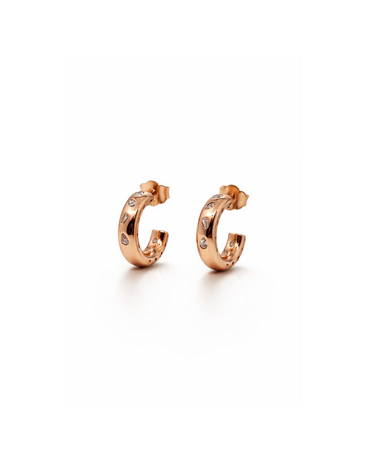 Semolina 925 Silver Rose Gold Hoop Earrings