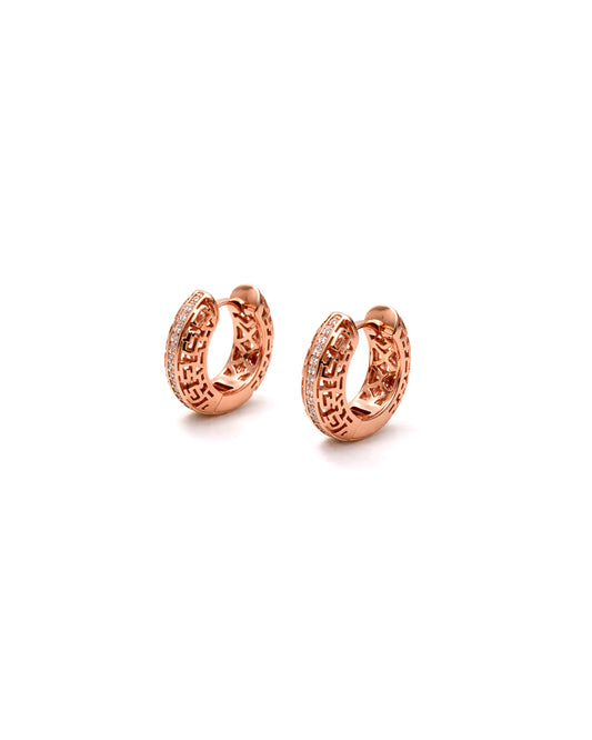 Synapse 925 Silver Rose Gold Hoop Earrings