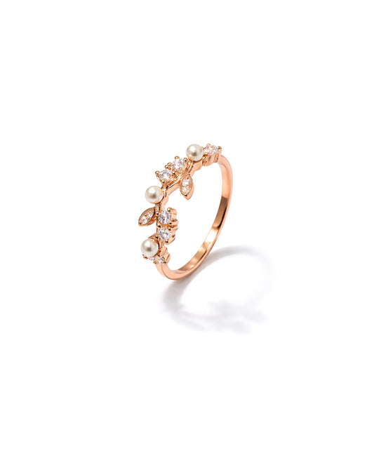 Tiny Tina 925 Sterling Silver Pearl Floral Ring