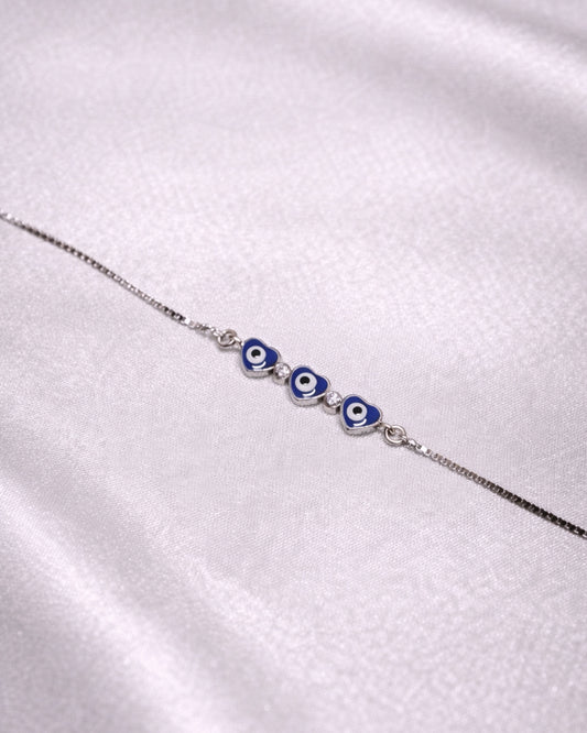 Evil Eye 925 Sterling Silver Adjustable Bracelet
