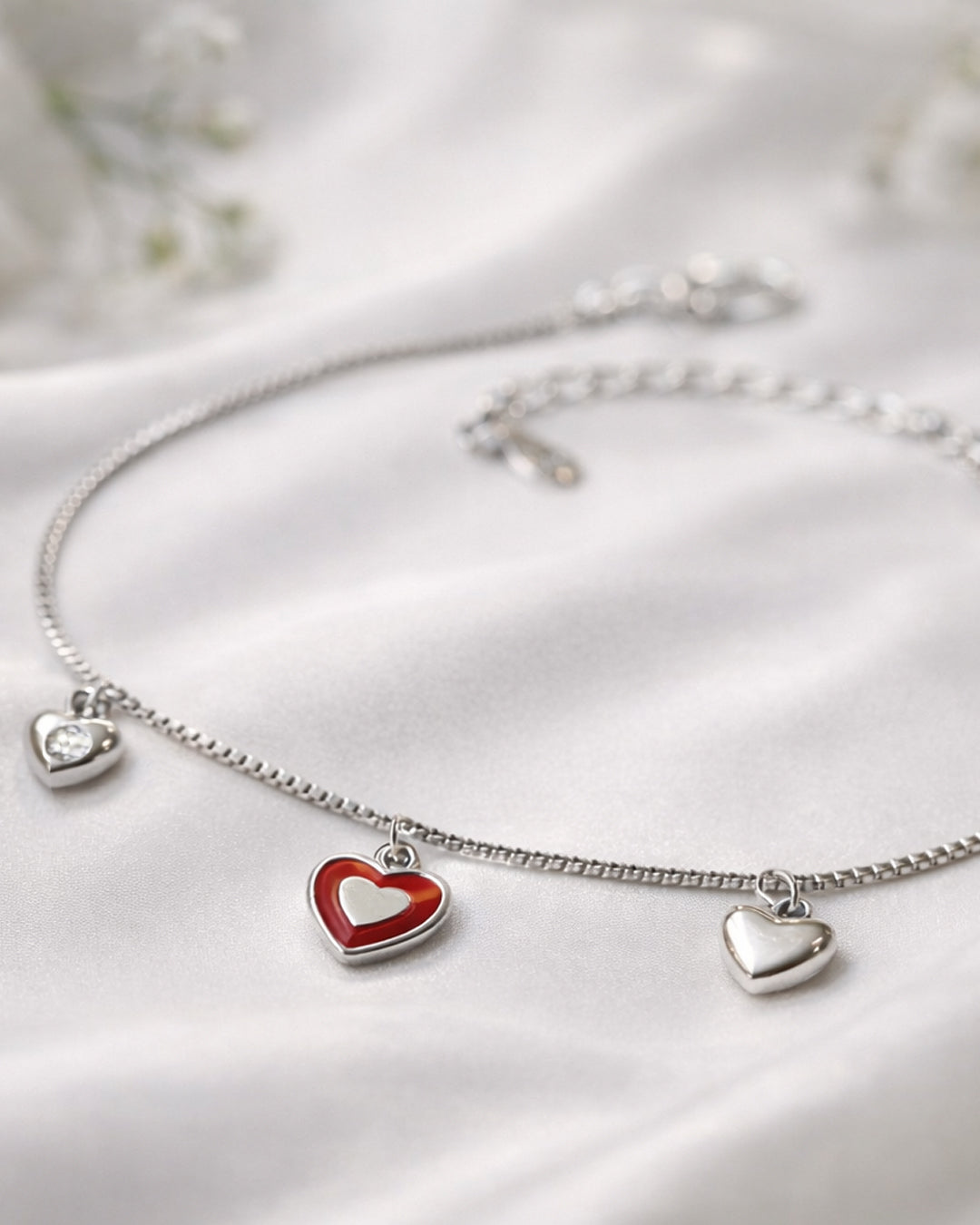 Heart-a-licious 925 Sterling Silver Heart Charm Bracelet