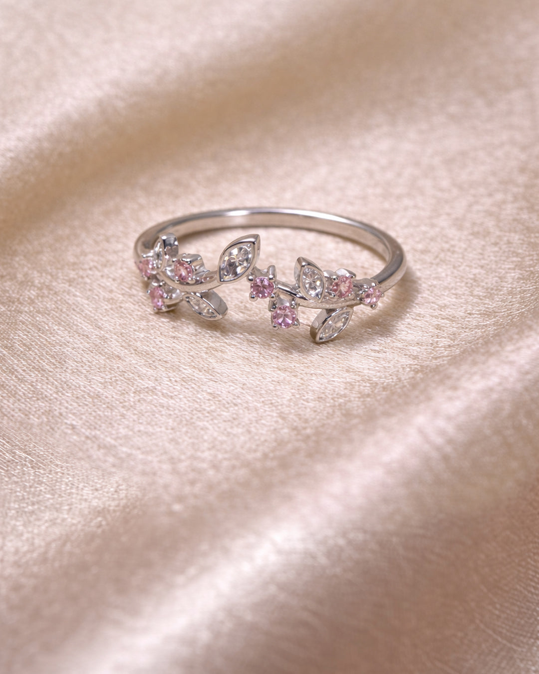 Heavenly Earth 925 Sterling Silver Floral Vine Ring