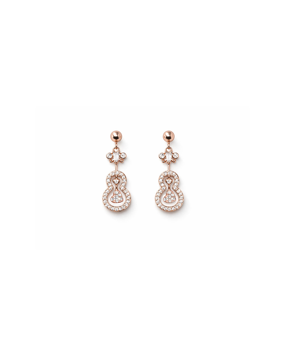 Gallops 925 Sterling Silver Rose Gold Zircon Drop Earrings