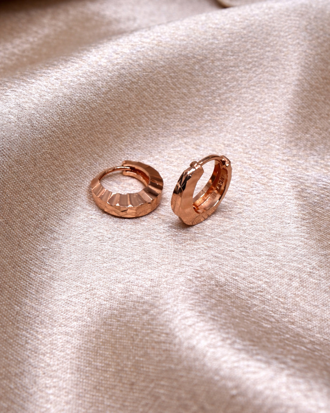 Doodles 925 Silver Rose Gold Hoop Earrings