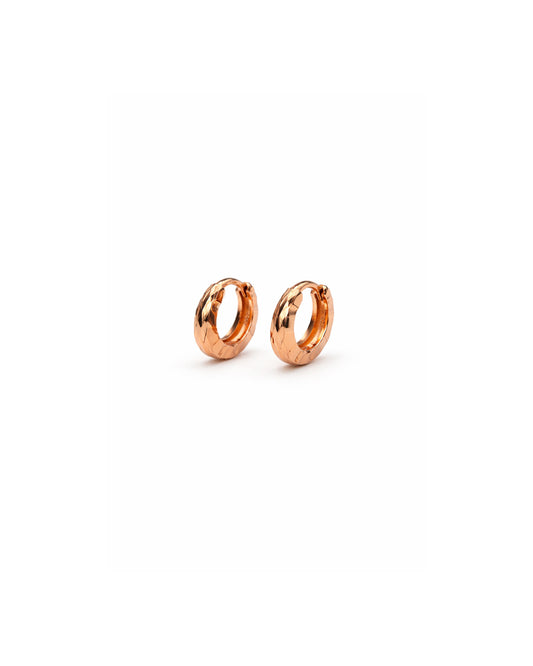 Doodles 925 Silver Rose Gold Hoop Earrings