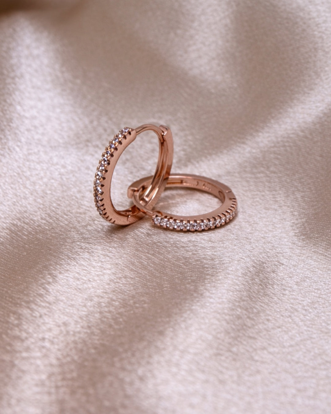 May Magic 925 Silver Rose Gold Hoop Earrings