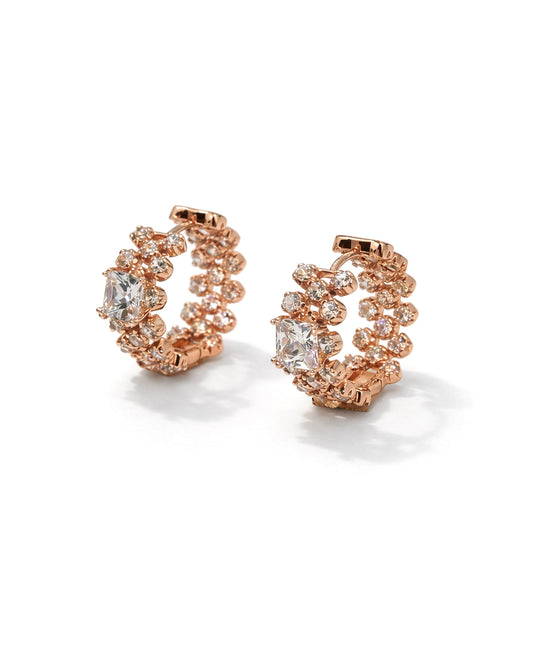 Pulse 925 Silver Rose Gold Hoop Earrings