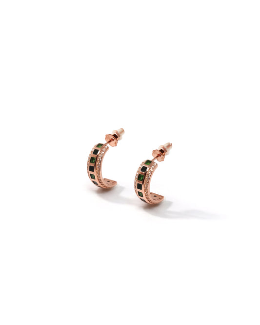 Tatva 925 Silver Rose Gold Hoop Earrings