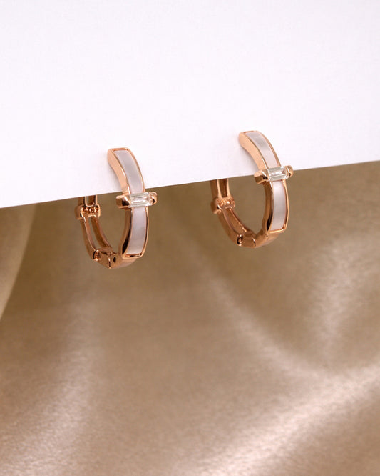 Axon 925 Silver Rose Gold Hoop Earrings