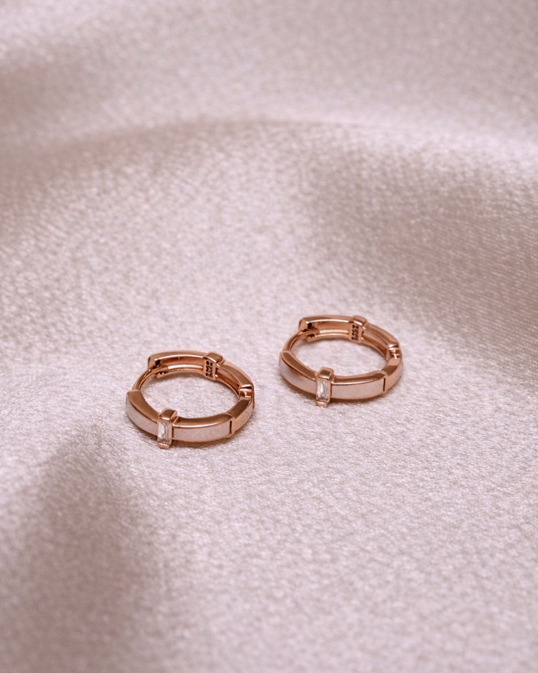 Axon 925 Silver Rose Gold Hoop Earrings
