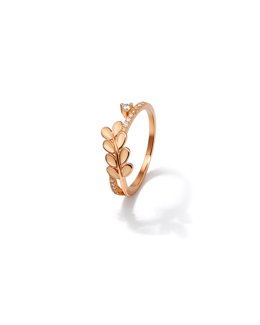 Minimal Aura 925 Sterling Silver Leaf Ring