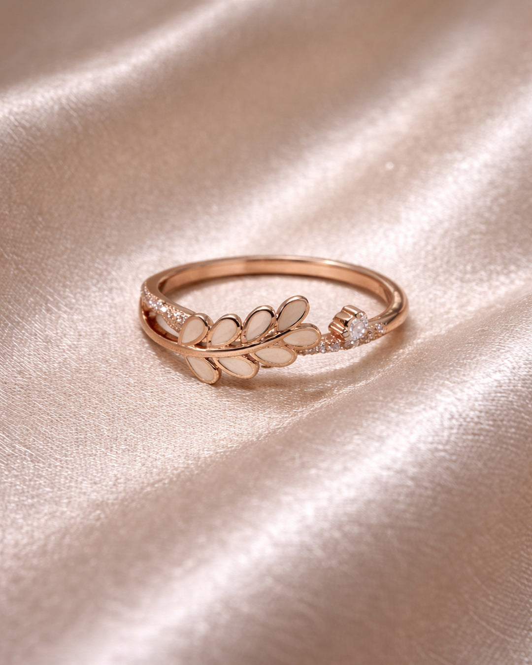 Minimal Aura 925 Sterling Silver Leaf Ring