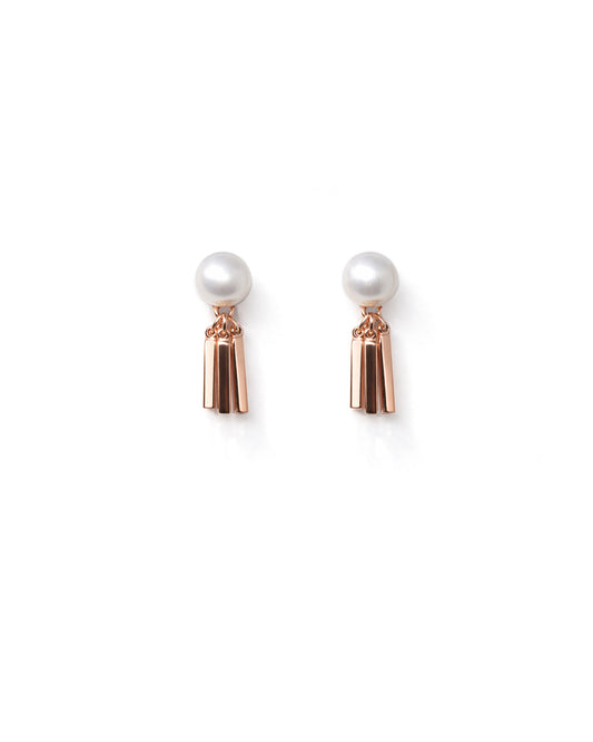 Burrow 925 Silver Rose Gold Pearl Earrings