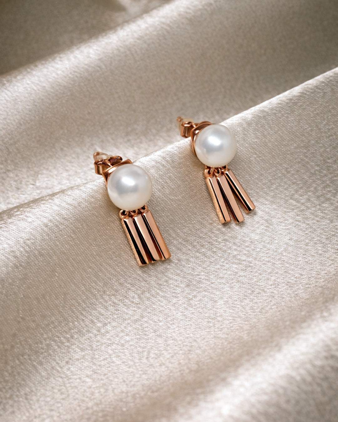 Burrow 925 Silver Rose Gold Pearl Earrings