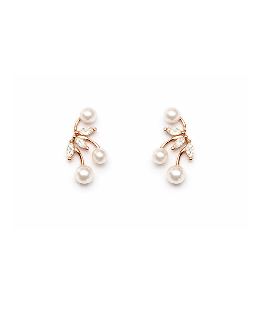 Softy Pearl 925 Silver Rose Gold Pearl Earrings