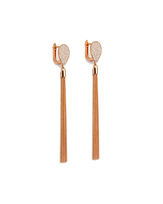 Ala Roots 925 Silver Rose Gold Dangle Earrings