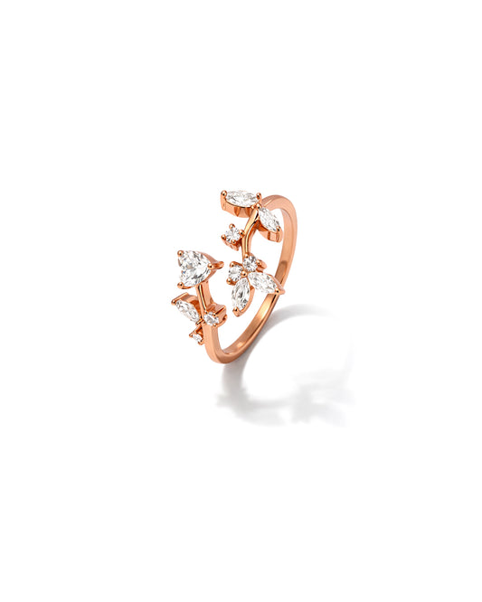 White Breeze 925 Sterling Silver Floral Ring